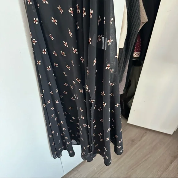Maje Ritunia Black Long Sleeve Sheet Asymmetrical Dress